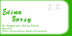 edina borsy business card